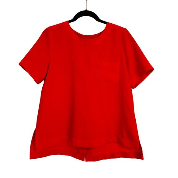 Madewell Tops - Madewell Red Button Back Top - Size L